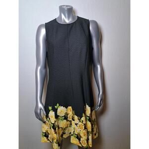 Jones Studio Women's Size 16 Floral & Polka Dot Sleeveless Back Zip Dress